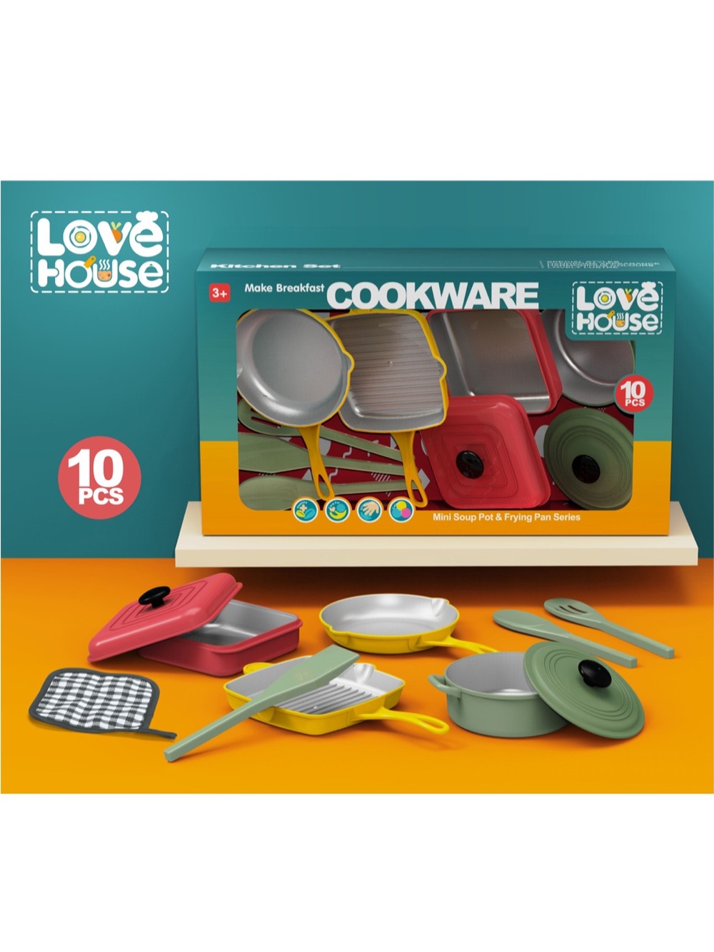10-Piece Kids Cookware Playset - NEW